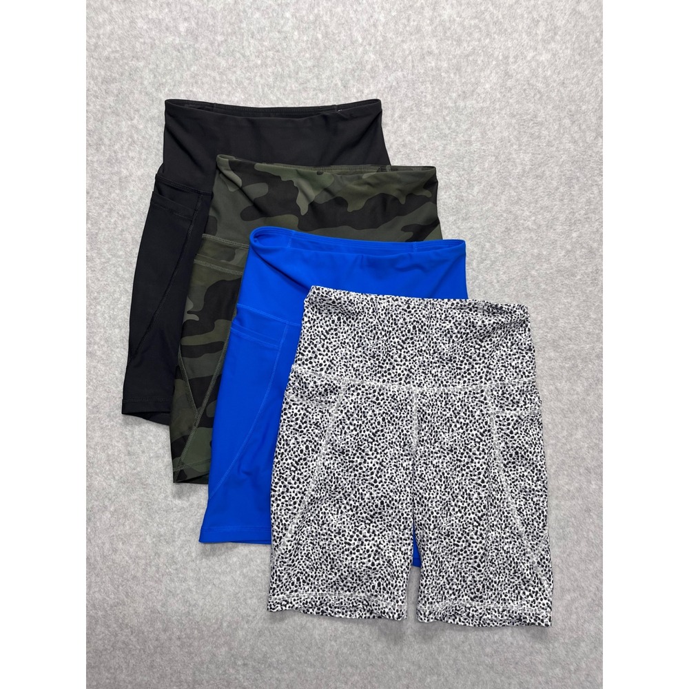 Old Navy Active Powersoft High-Rise Bike Shorts Bundle Small Camo Animal 4PK